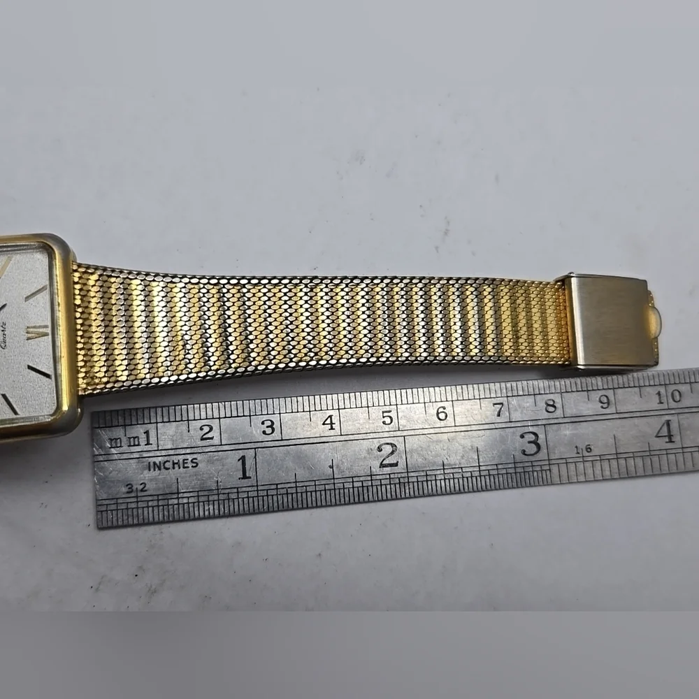Rare Vintage Mens Jules Jurgensen 4154 Watch 29mm Gold Tone Square New Battery